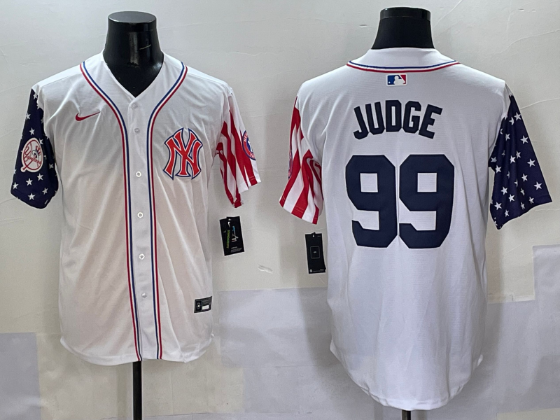 Men 2025 MLB New York Yankees 99 Judge white jersey style 4